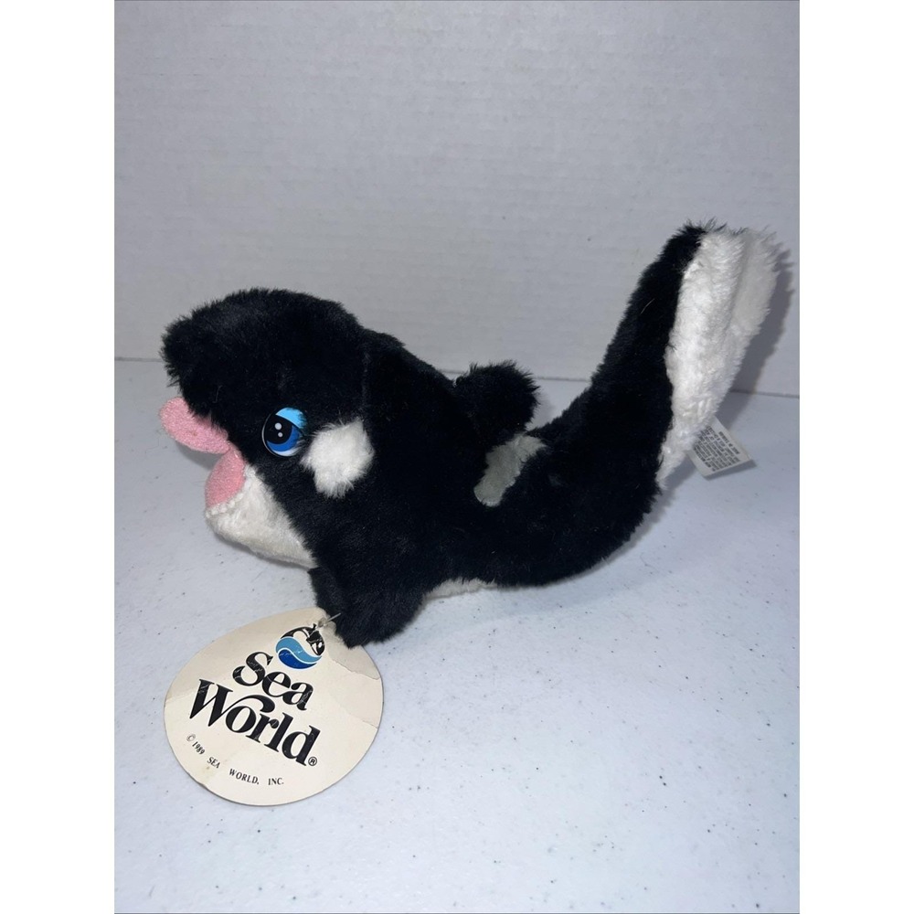 Vtg 1989 Musical BABY SHAMU Plush Sea World Sea World Killer whale 9" Stuffed